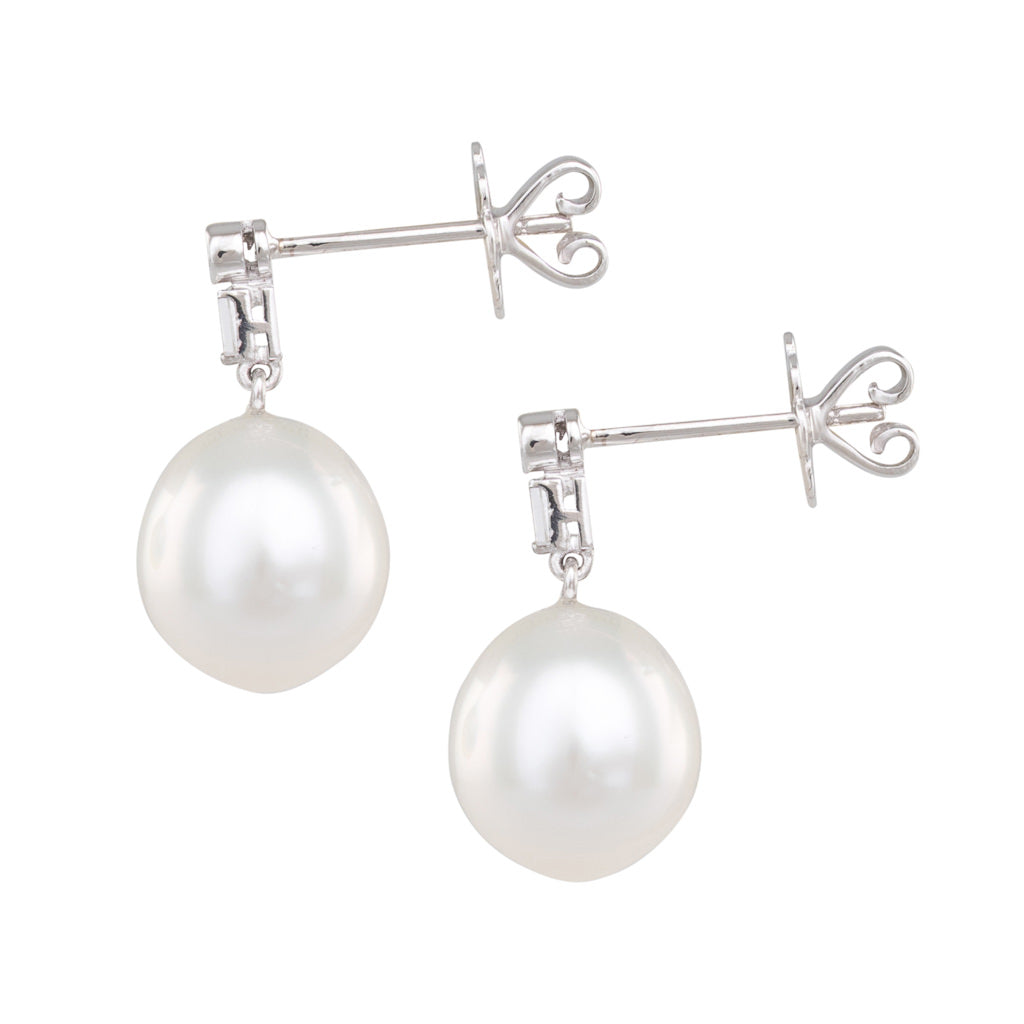 South Sea Pearl & Diamond Earrings