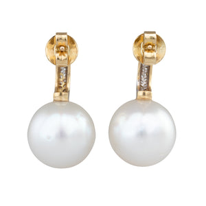 South Sea Pearl & Diamond Earrings
