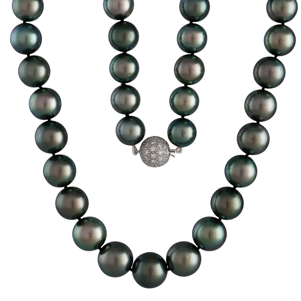Peacock Green Tahitian Pearl Strand
