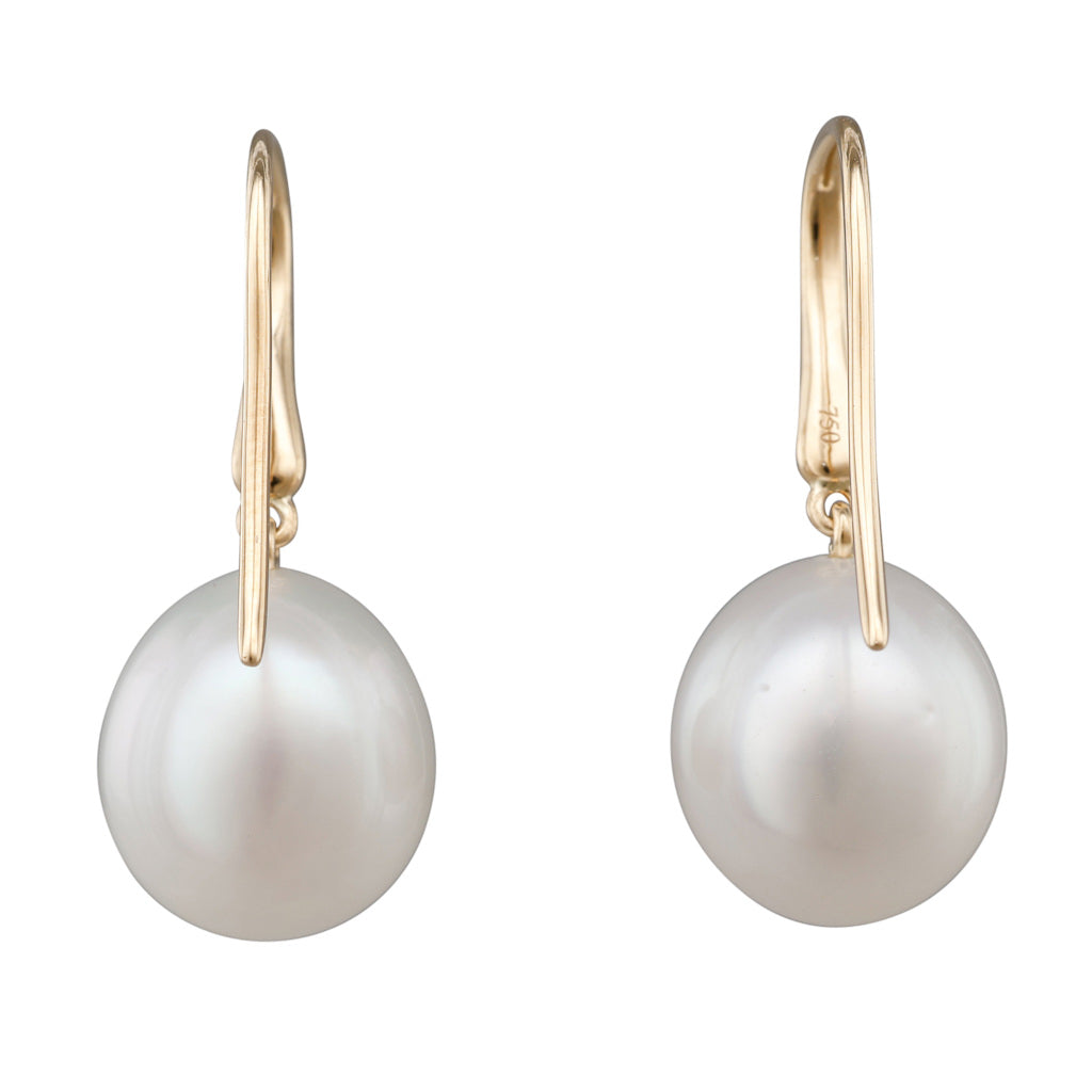 South Sea Pearl & Diamond Hooks