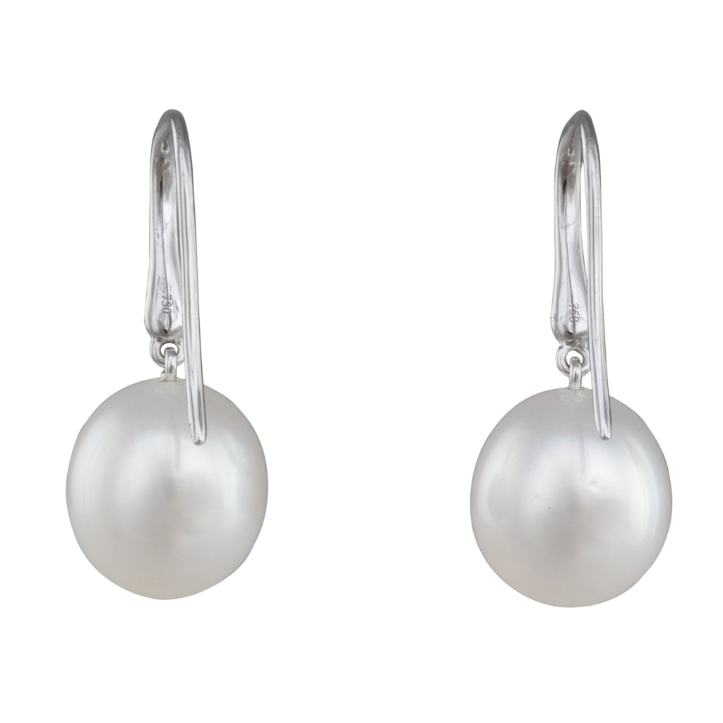 South Sea Pearl & Diamond Hooks