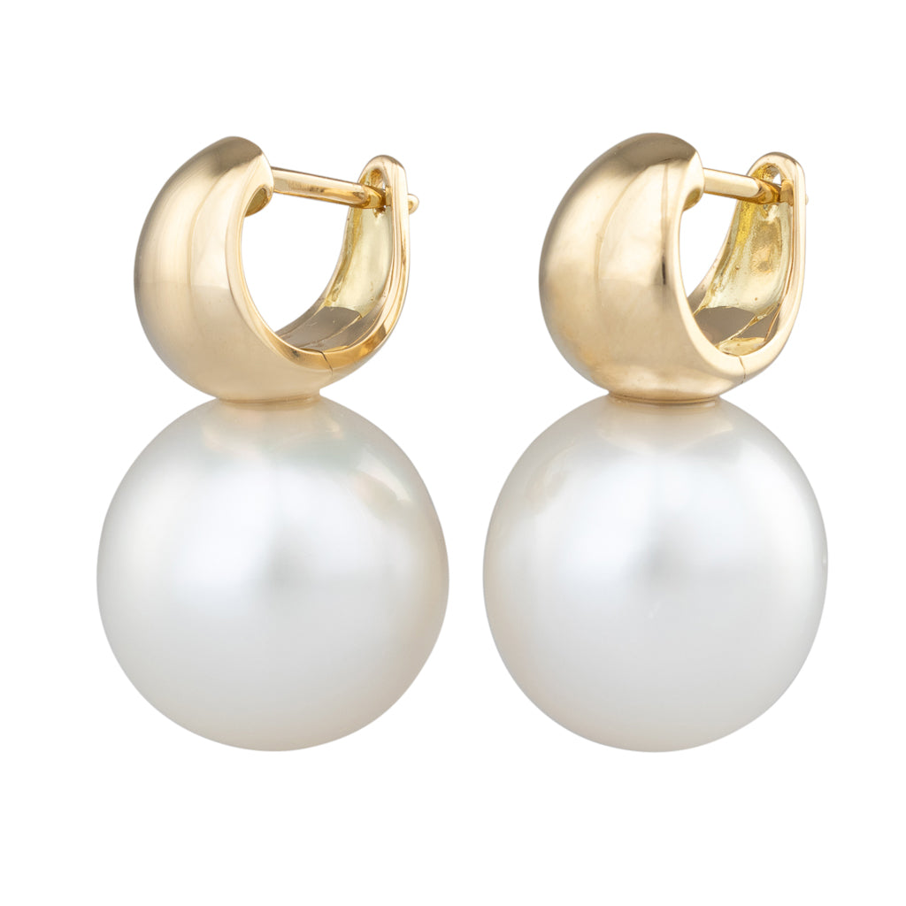 South Sea Wide Huggie Earrings