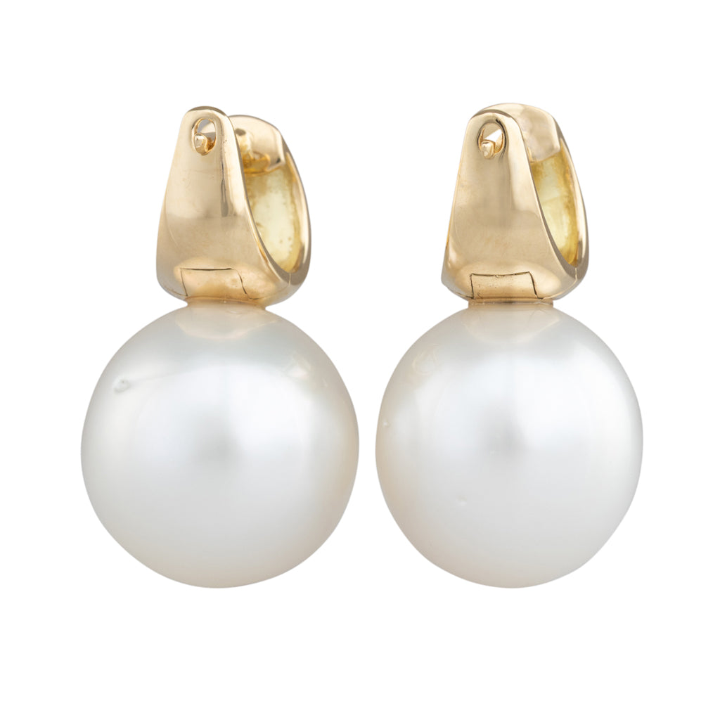 South Sea Wide Huggie Earrings