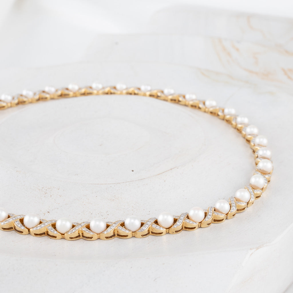 Akoya Pearl & Diamond Necklace