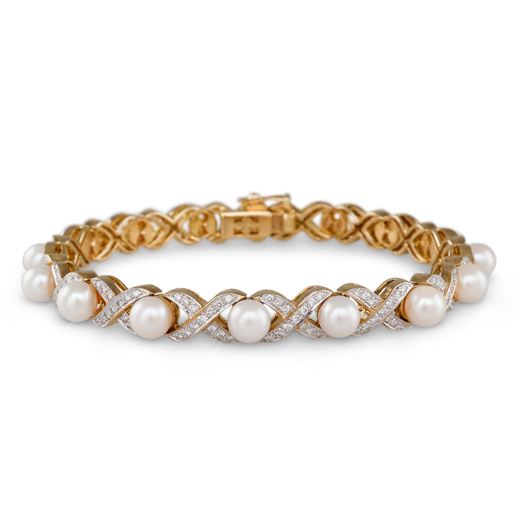 Akoya Pearl & Diamond Bracelet