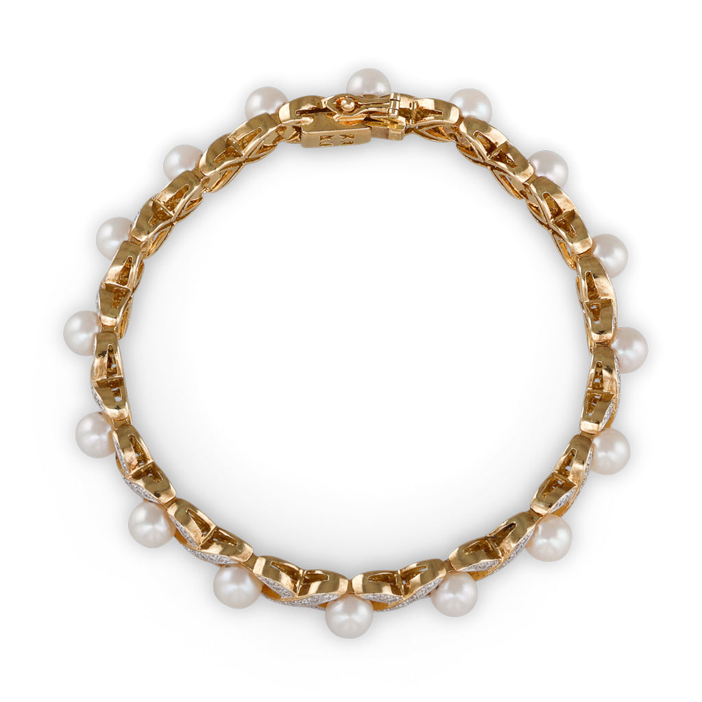 Akoya Pearl & Diamond Bracelet