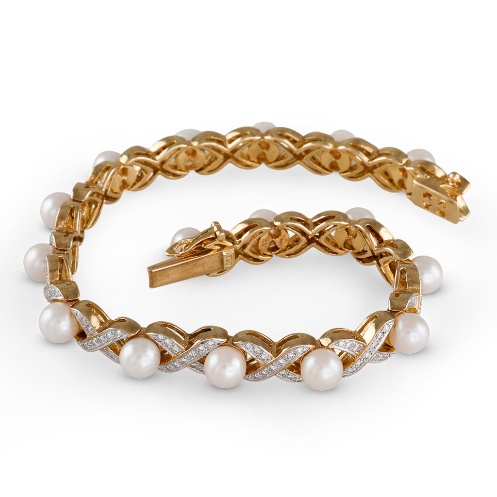 Akoya Pearl & Diamond Bracelet