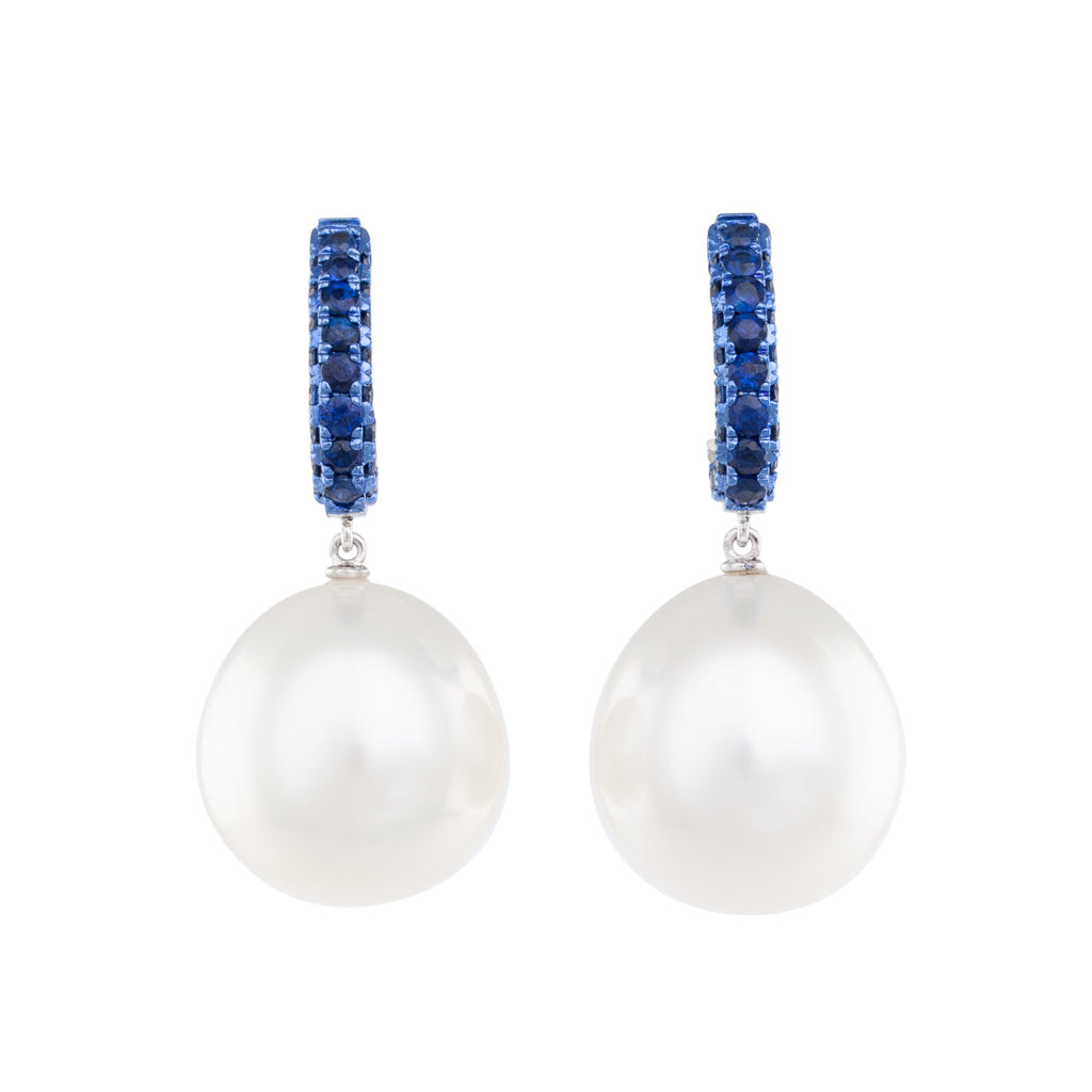South Sea & Sapphire Earrings