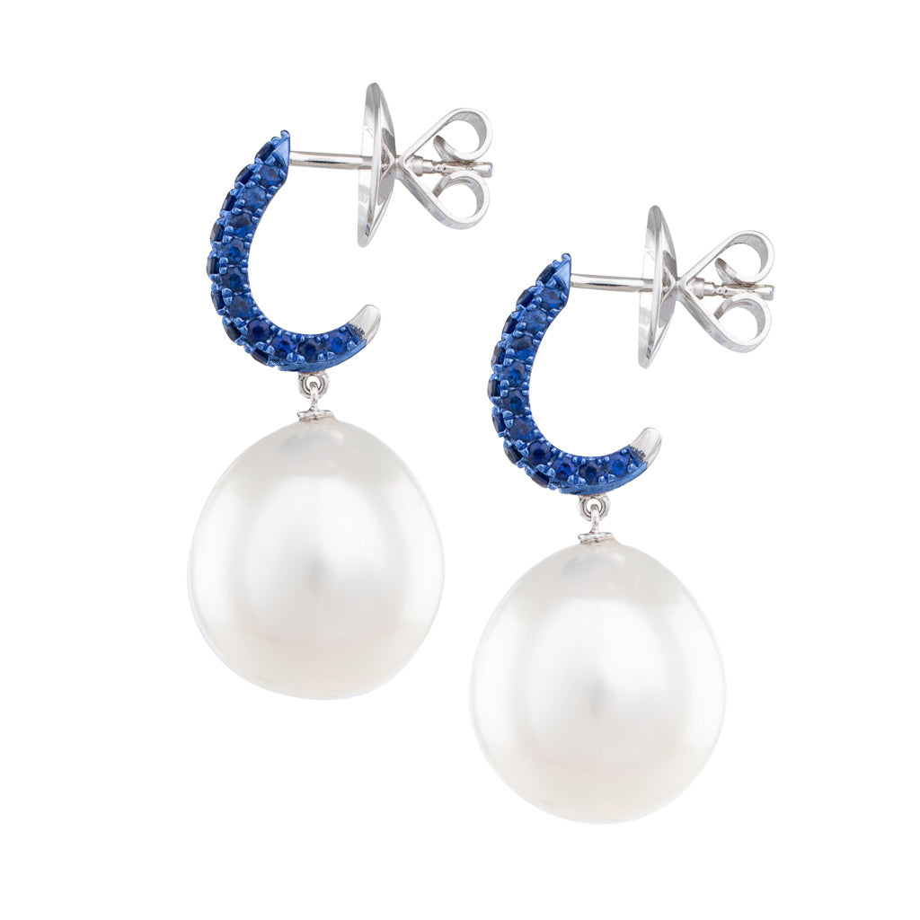 South Sea & Sapphire Earrings