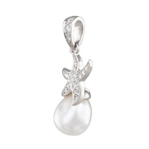 Keshi & Diamond Starfish Pendant