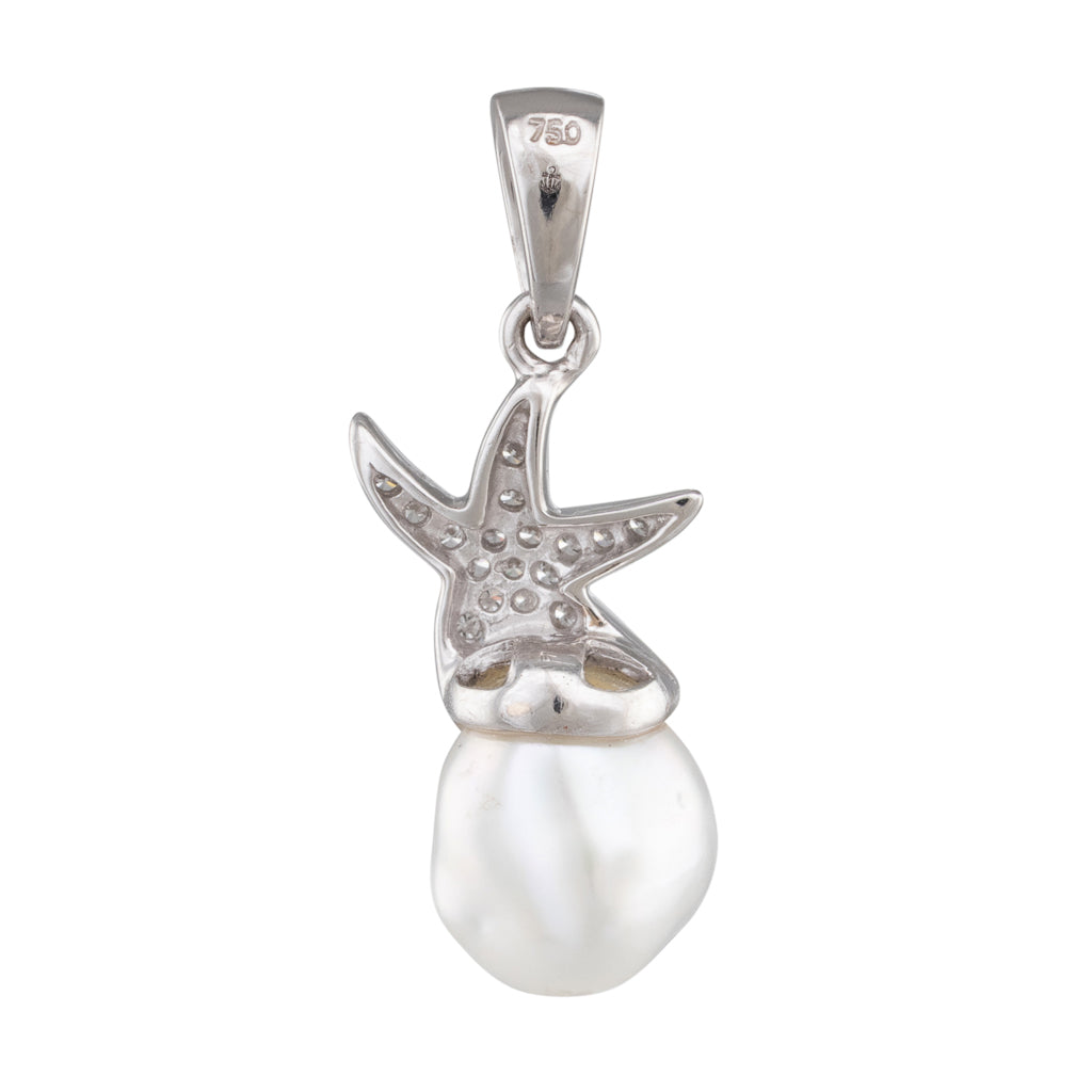 Keshi & Diamond Starfish Pendant