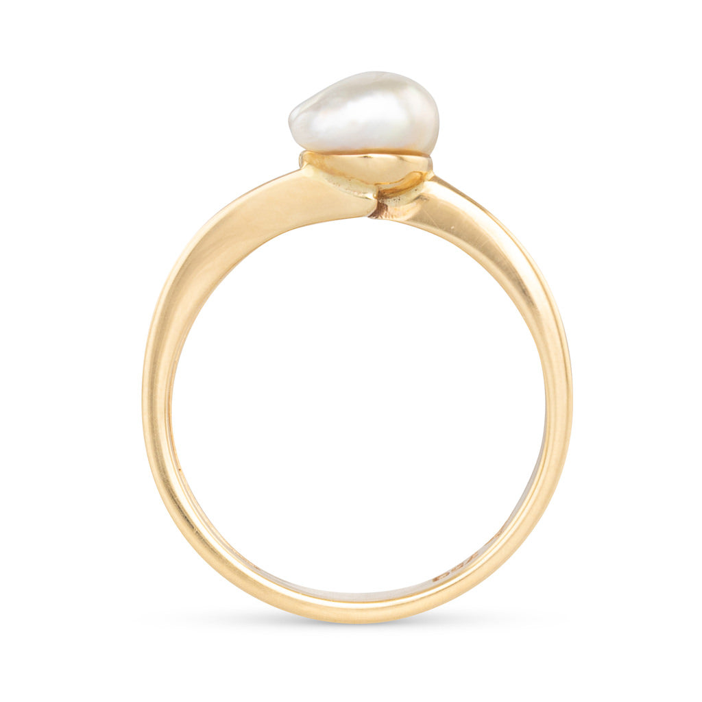 South Sea Keshi & Diamond Ring