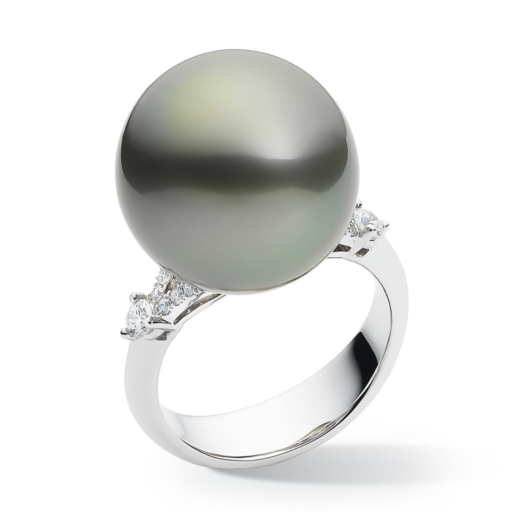 15mm Tahitian Pearl & Diamond Ring