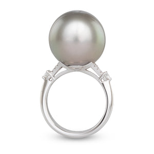 15mm Tahitian Pearl & Diamond Ring