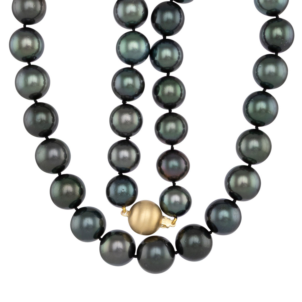 Round Dark Green Tahitian Strand