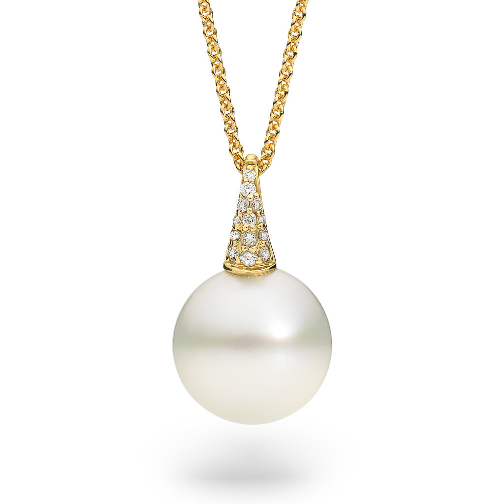 11mm South Sea & Diamond Pendant