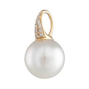 11mm South Sea & Diamond Pendant