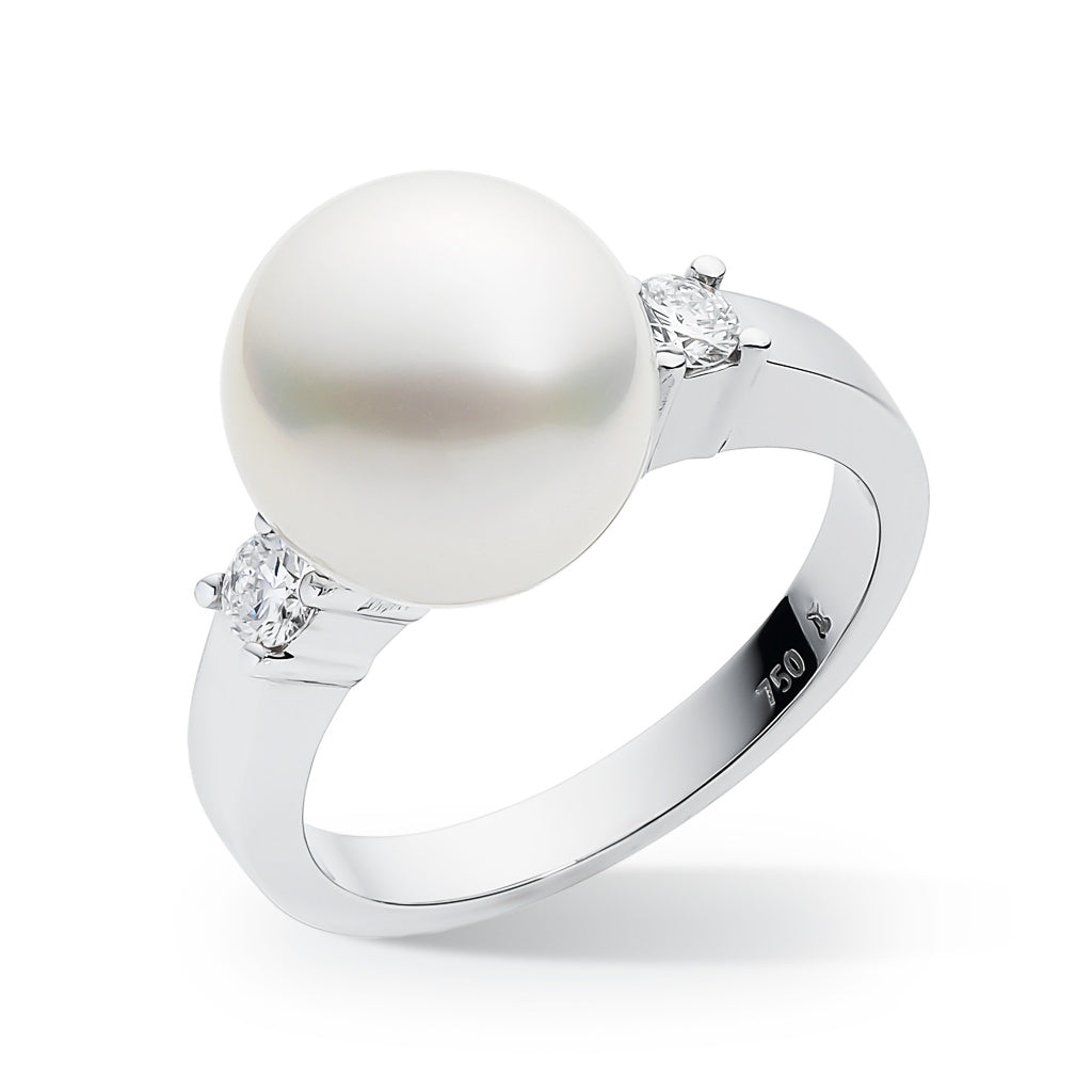 10mm South Sea Pearl & Diamond Ring