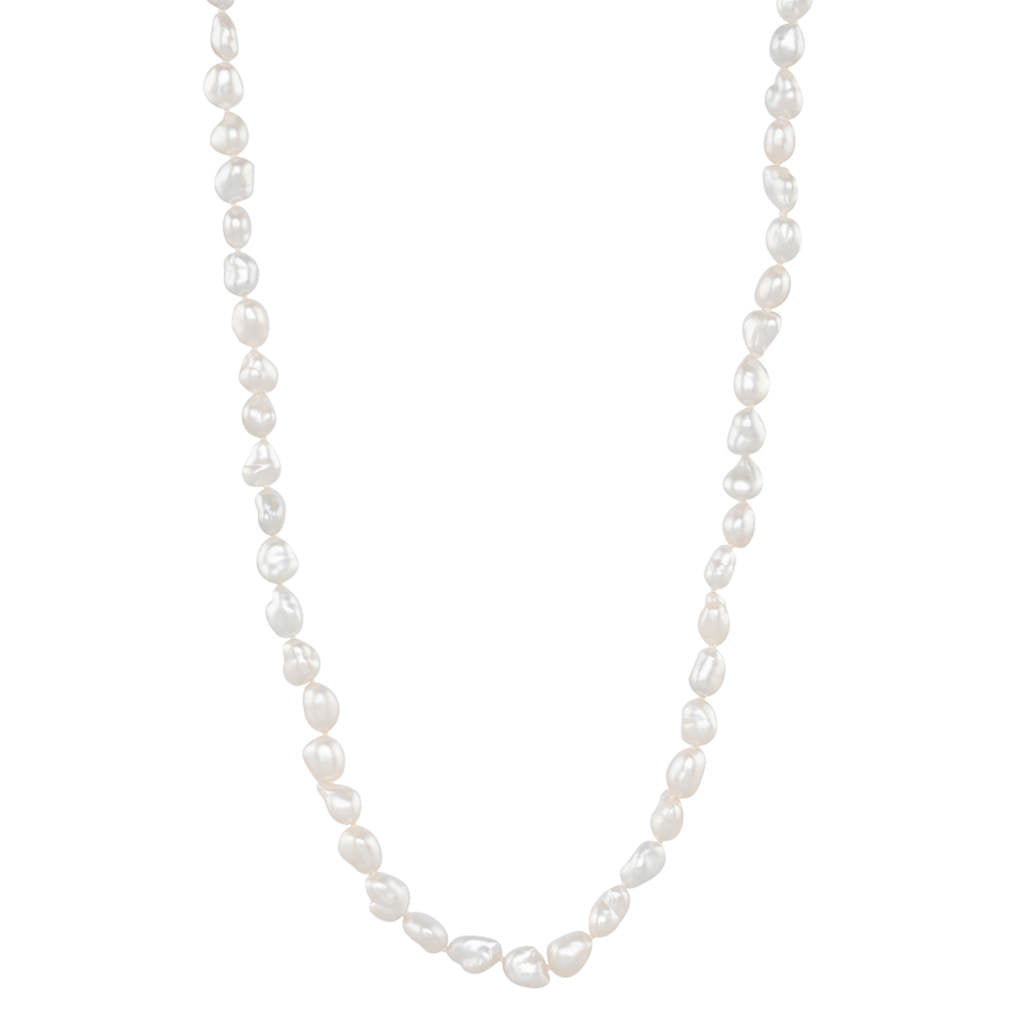 Matinee White Keshi Pearl Strand