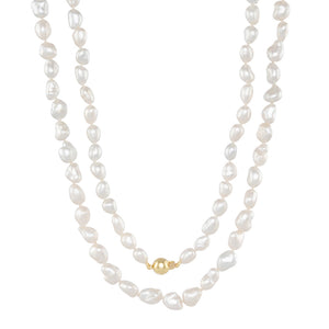Matinee White Keshi Pearl Strand