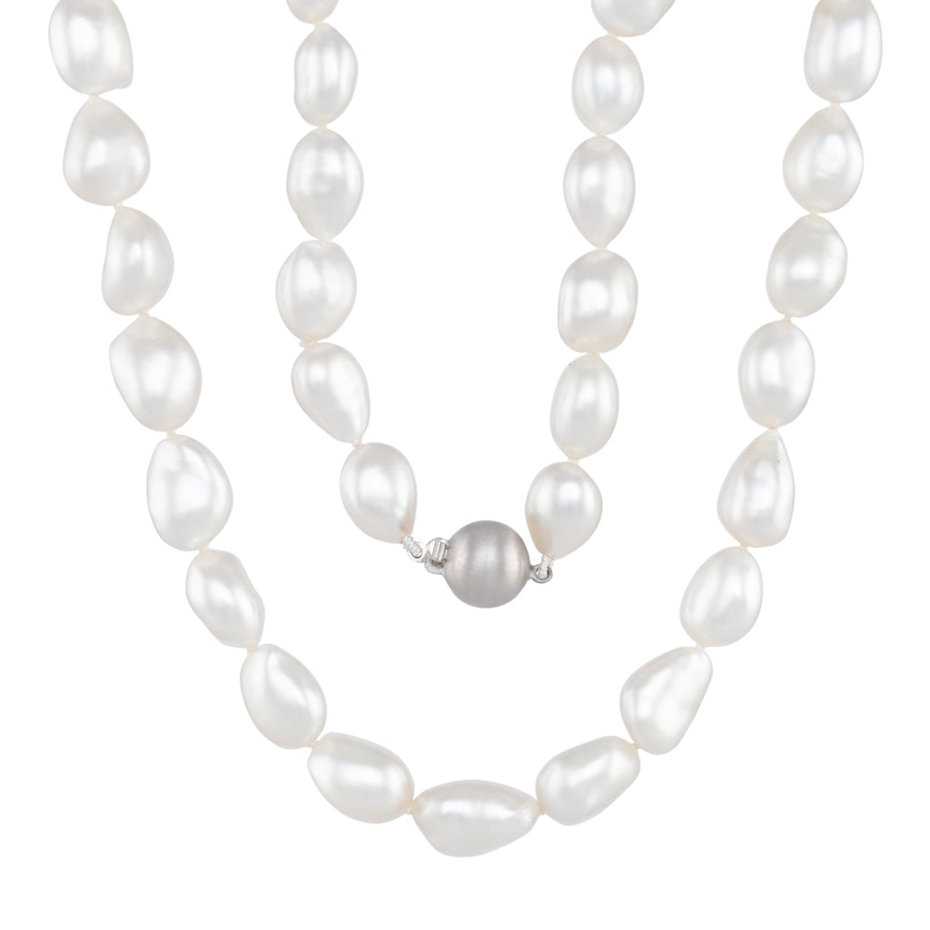 White South Sea Keshi Pearl Strand