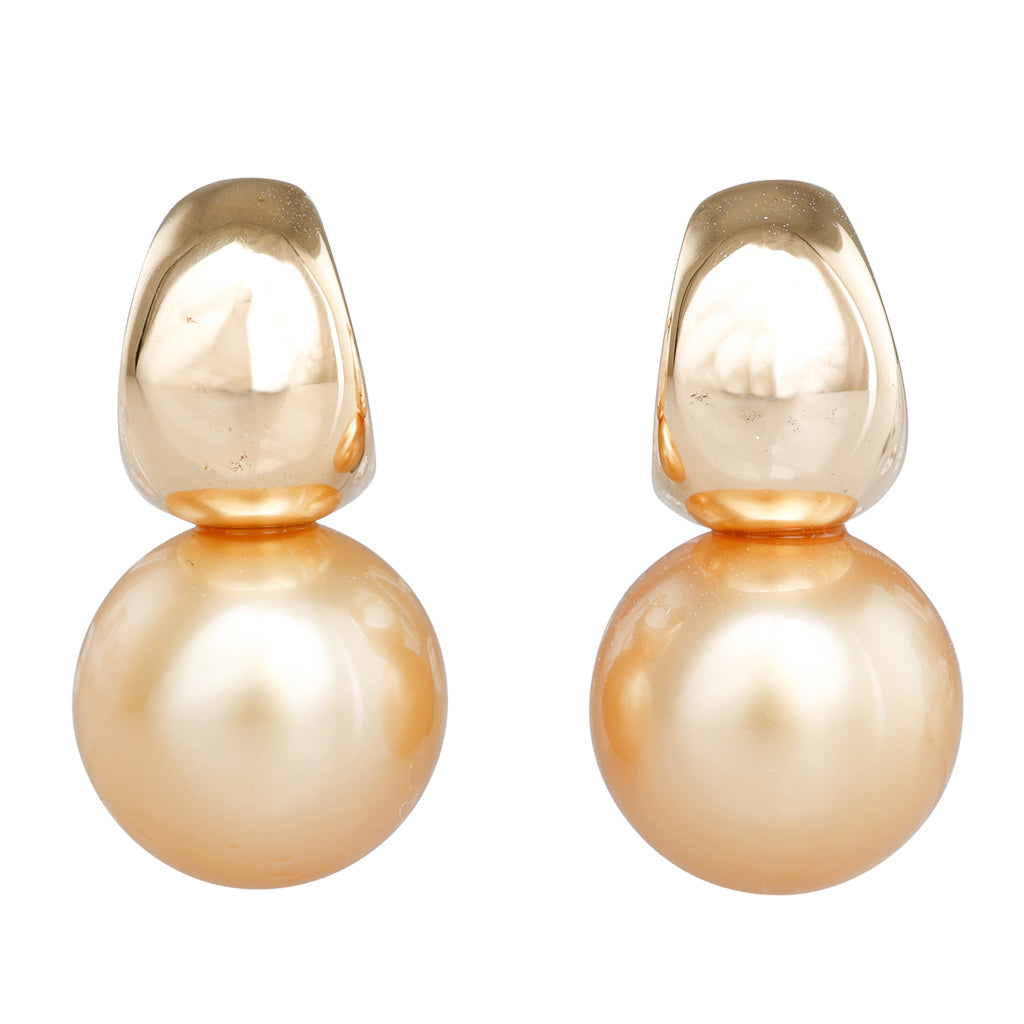 Gold South Sea Pearl Huggies