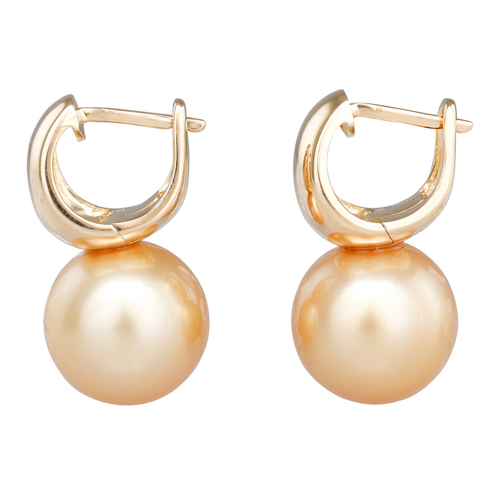 Gold South Sea Pearl Huggies