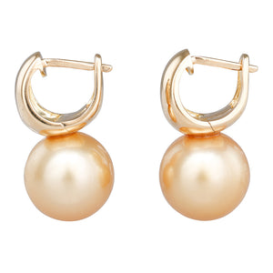 Gold South Sea Pearl Huggies