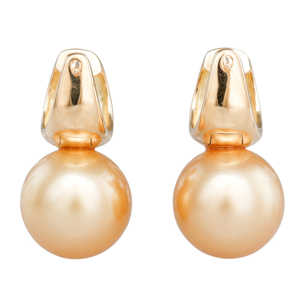 Gold South Sea Pearl Huggies