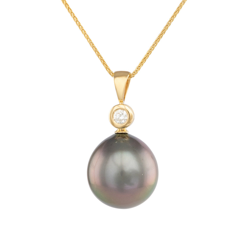 Tahitian Pearl & Diamond Pendant