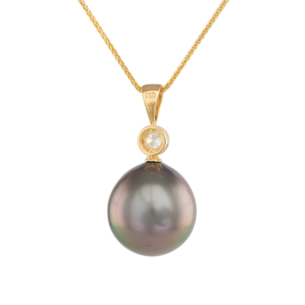 Tahitian Pearl & Diamond Pendant