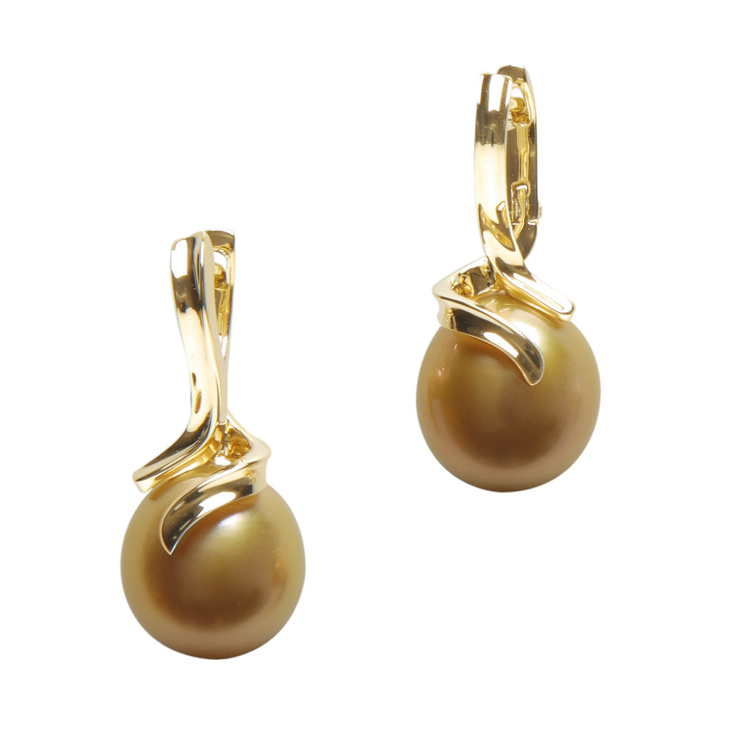 Gold South Sea Ribbon Earrings