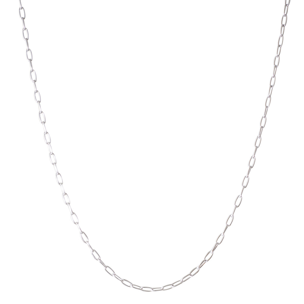 9ct White Gold Paperclip Chain