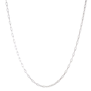 9ct White Gold Paperclip Chain