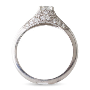 French 0.50ct Asscher Diamond Ring