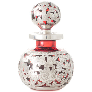 Silver Overlay Perfume Bottle