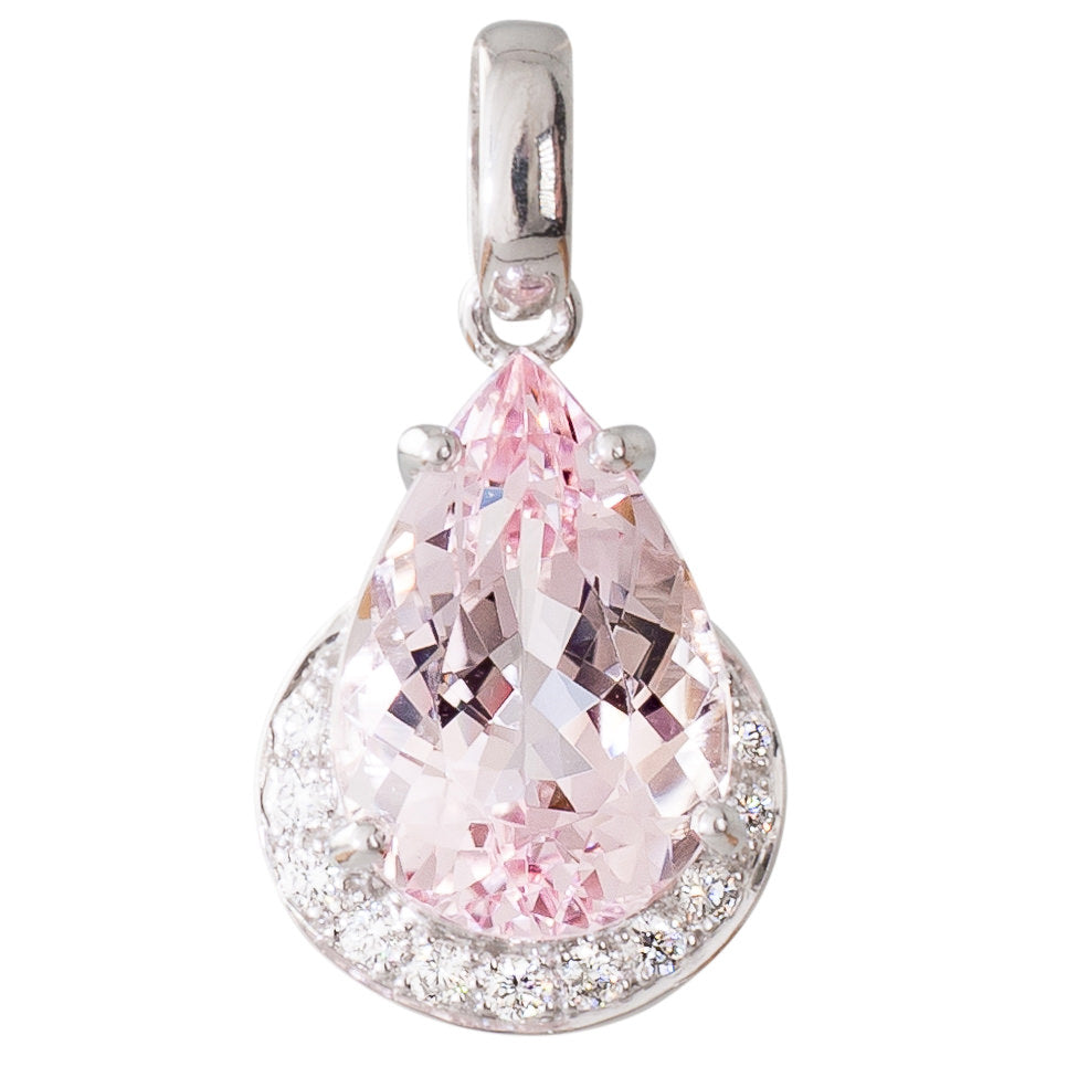 Morganite and Diamond Pendant