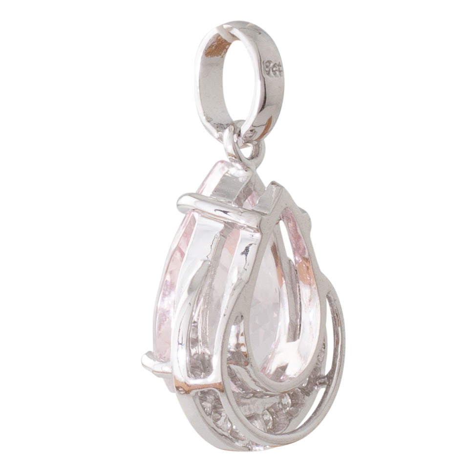 Morganite and Diamond Pendant