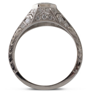A 1.01ct Asscher Cut Diamond Ring