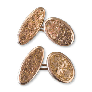 A Pair of Oval Engraved Cufflinks