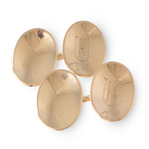 A Pair Concave Gold Cufflinks