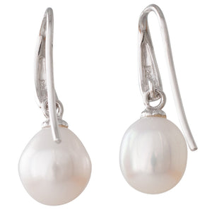 White Drop Freshwater Earrings