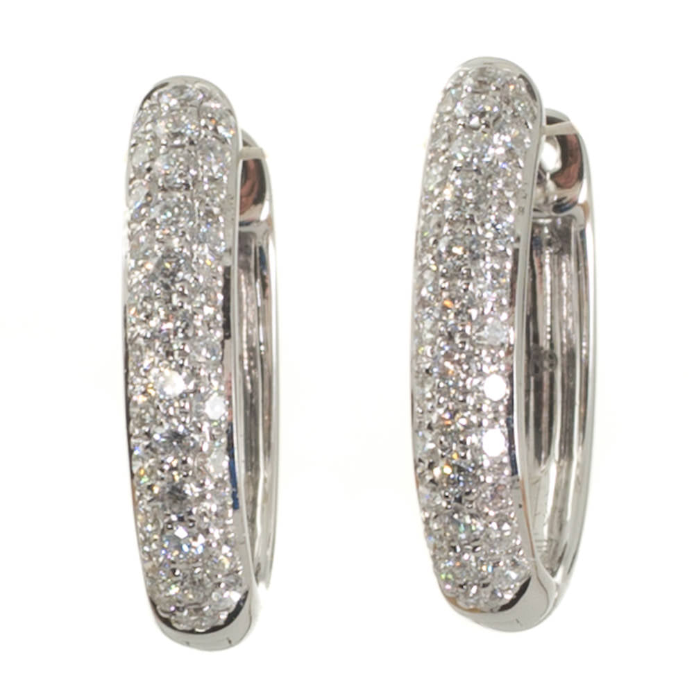 White Gold and Diamond Huggies