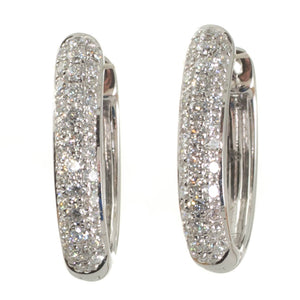 White Gold and Diamond Huggies