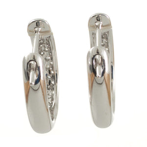 White Gold and Diamond Huggies