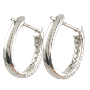 White Gold and Diamond Huggies